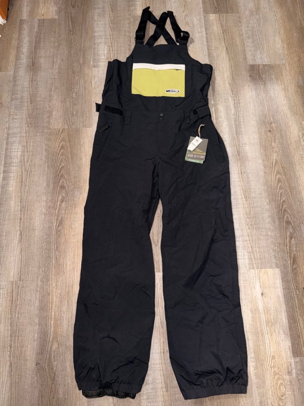 Quiksilver Fly High Bib Mens L Black Snowboard Ski Pants NWT $219